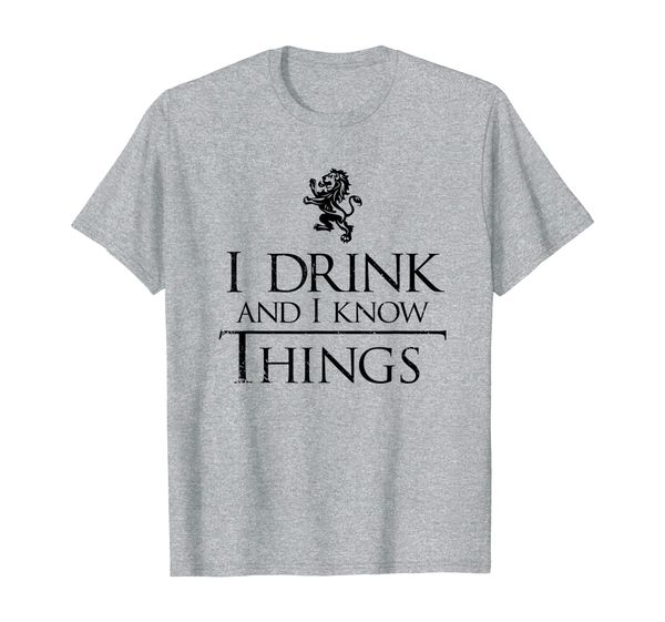 

i drink and i know things shirt - men and women graphic tee, White;black