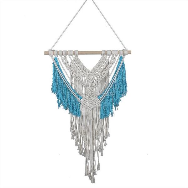 

tapestries blue bohemian tapestry nordic art woven 74x50cm wall wedding home decor handmade hanging for parlour corridor