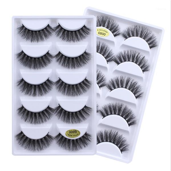 

10pairs/2box handmade real mink 3d false eyelashes cross thick long lashes1