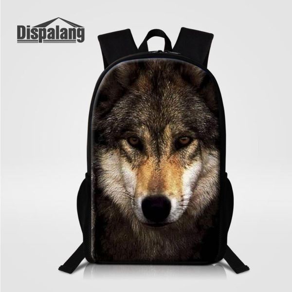 

backpack dispalang cool school bags for teenagers wolf animal print men women backpacks children schoolbag girls boys book bag