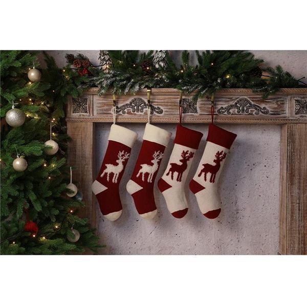 

christmas decorations socks gift bag cute elk embroidery xmas tree hanging pendants ornaments