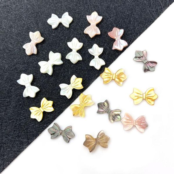 

charms natural sea shell pendant loose beads bow shape carved for women gift diy fashion necklace earrings craft jewelry, Bronze;silver