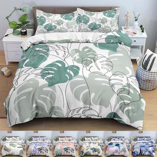 

bedding sets geometric leaves set nordic style duvet cover & pillowcase quilt eu double king size or kids crib