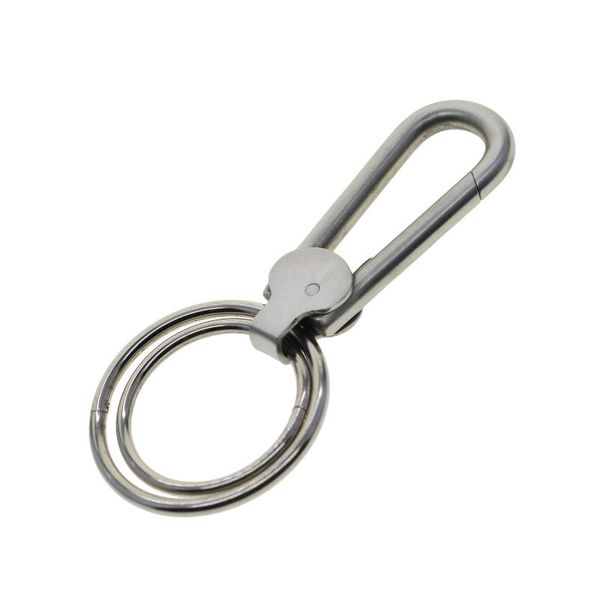 

keychains solid 304 stainless steel quick open spring snap hook luxury business lock rings fob craft gift house warming, Silver