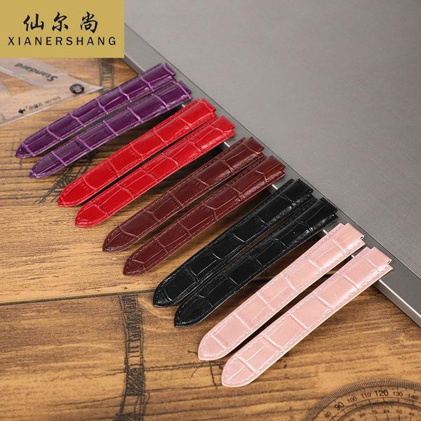 

watch bands luxury cowhide watchbands genuine leather belt custom ballon bleu de strap 14mm 16mm 18mm 20mm 22mm handmade band, Black;brown