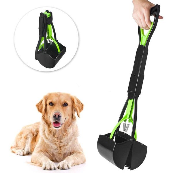 

dog travel & outdoors foldable pet pooper scooper for dogs cats with long handle puppy waste picker cleaning tools