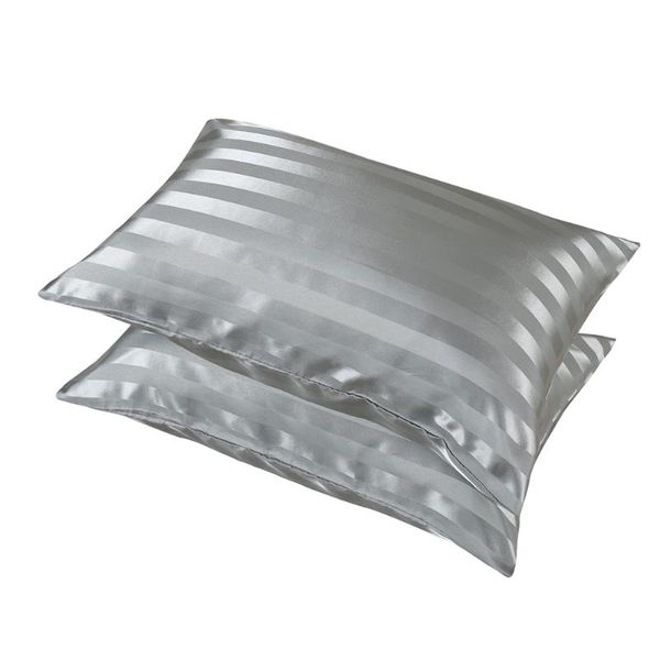 

pillow case 1pair soft breathable cooling bedroom beddings stripe satin pillowcase home textile rectangle smooth multifunction summer