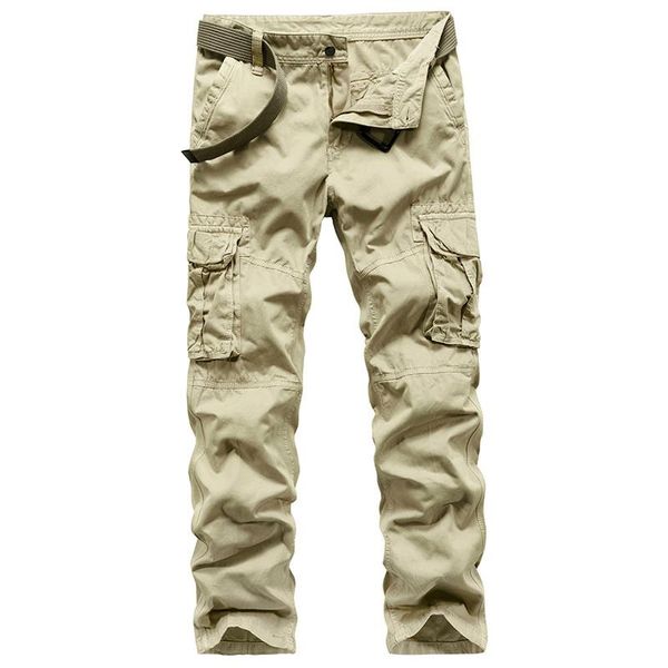 

men's pants workwear mens casual cargo pockets trouser plus size 40 fashion loose baggy jogger worker, Black