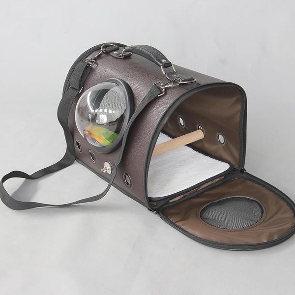 

mini outdoor travel transport parrot cage bird carriers accessories pet space bag with wood perch and feeder cw202 cages