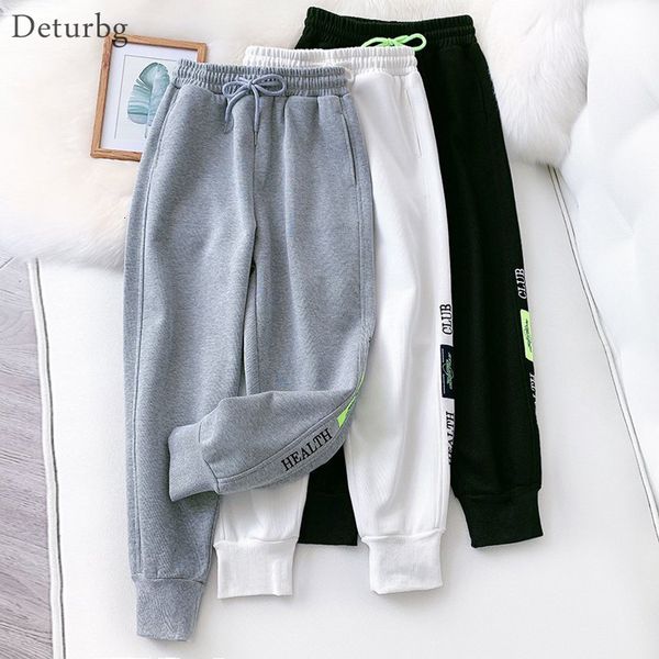 

women's pants & capris casual harem sweatpants korean high waist letters embroidery orescent patched trousers jogger 2021 spring p, Black;white