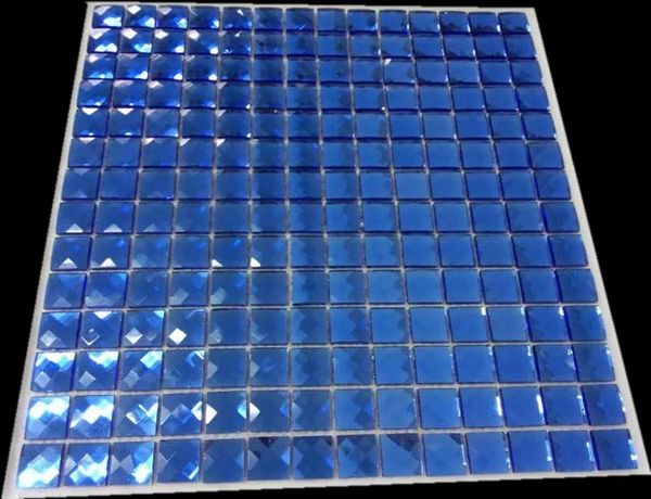 

wallpapers blue 13 edges diamond crystal glass mirror mosaic tiles for wall celing display cabinet diy decorate outdoor sticker