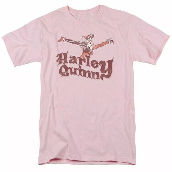 

Harley Quinn Harley Hop Vintage T Shirt Mens Licensed DC Comics Tee Light Pink, White;black