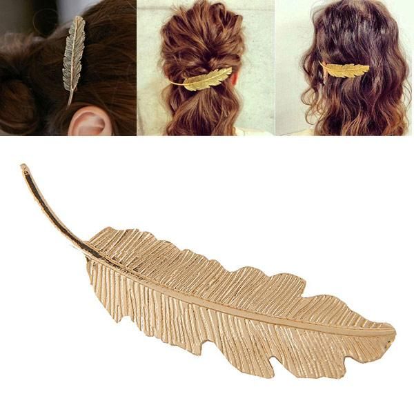 hair accessories fashion leaf feather barrettes for women 2021 retro hairpins clips jewelry bobby pins accseeories