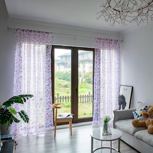 

curtain & drapes small floral leaves sheer tulle window treatment voile drape valance fabric dormitorio curtains for livingroom 3.29