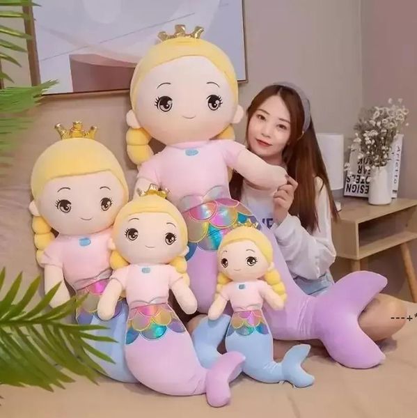 Newcute Mermaid Furned Toys большой мультфильм гуманоидное животное кукла девушка спать, чтобы успокоить плюшевую куклу мягкую подушку детей игрушечный подарок RRE11827