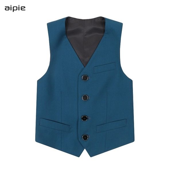 Promozione Bambini Ragazzi Gilet Classici europei e americani Abito formale solido Scollo a V Per 3-14 anni Abbigliamento per banchetti per bambini 211203