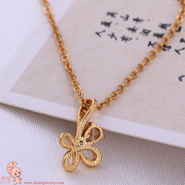 

chokers kuniu plant choker pendant necklace for women zircon metal material exquisite lovely style lover girlsfriend gifts, Golden;silver