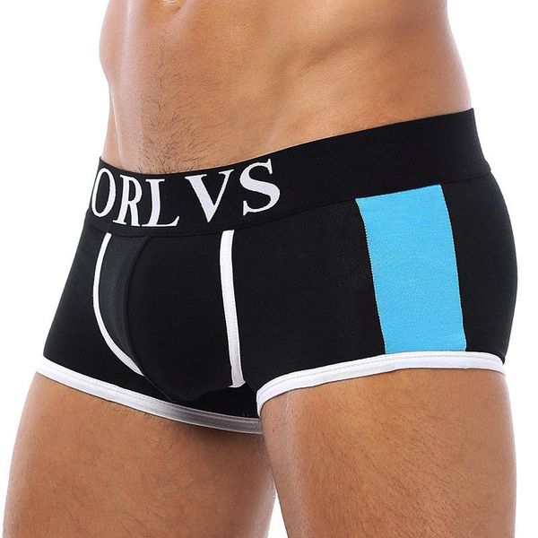 

underpants or men's boxer underwear mens briefs cotton shorts male panties plus size colors personality oversized u pouch design, Black;white