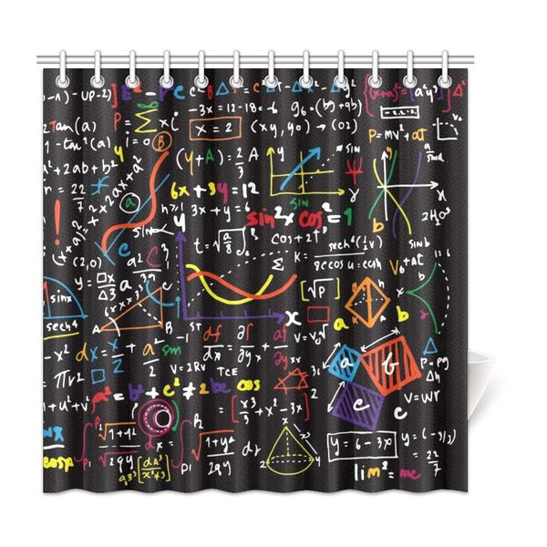 

xiucoo mathematics education home bath decor polyester fabric shower curtain bathroom sets 72 x 72 inches