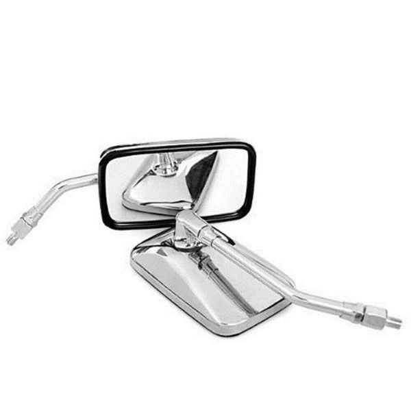 

motorcycle mirrors chrome rearview side fashional cool square shape rear view mirror motorbike