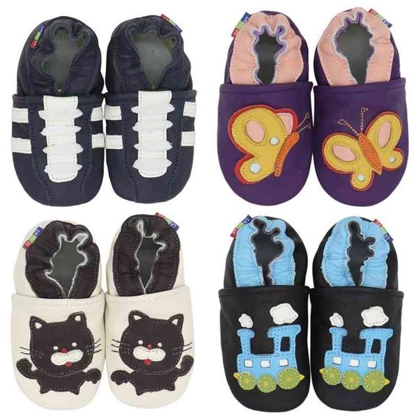 Sapatos de bebê macio Bebe couro recém-nascido botas para bebês meninos meninos meninas infantil criança chinelos primeiros caminhantes 210326