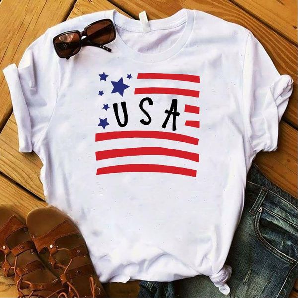 

women shirt american usa flag print wine graphic printed letters f short sleeve tshirt female womens t, White