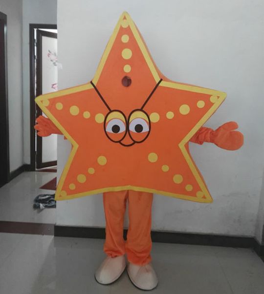 

mascot costumes star fish mascot costume sea world creatures cartoon character mascotte outfit suit halloween fancy dress ship, Red;yellow