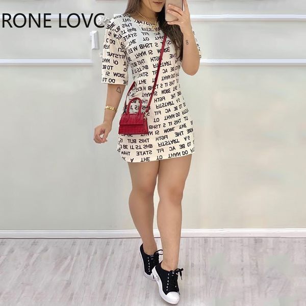 

2021women o-neck short sleeve casual letter print dress elegant fashion chic dress, Black;gray