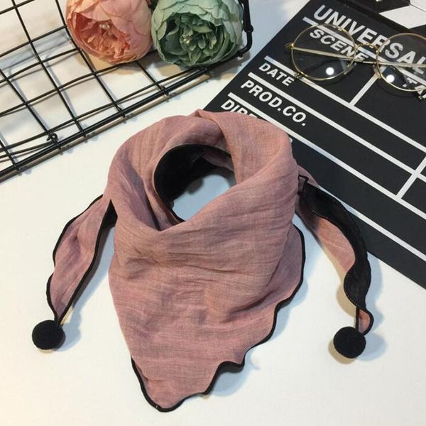 

scarves & wraps 2021 children han edition cotton baby lovely double face wholesale triangular bandage soft and comfortable, Red;brown
