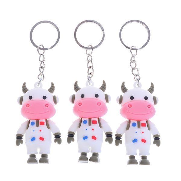 

2022 year of the cow keychain space cattle keychain car bag pendant keyring, Silver