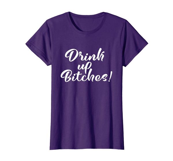 

womens drink up bitches girls trip t-shirt, White;black