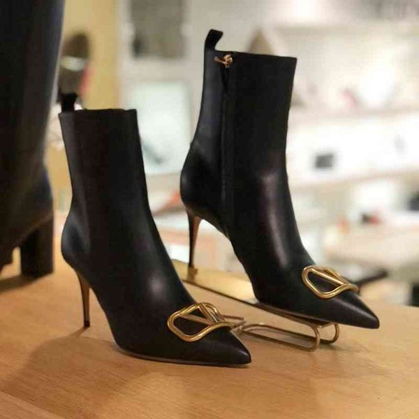 

dress shos botas fmininas clÃ¡ssicas d salto com zÃ­pr, sapatos cano fino ponta fina para outono invrno yg0s, Black