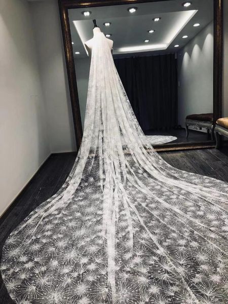 

bridal veils veil fireworks wedding 4 meters bling sequins long with comb white ivory 2021, Black