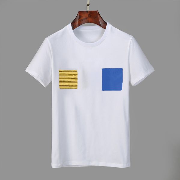 

summer mens irregular color printed t-shirt round neck loose and fashionable cropped sports wear running leisure breathable shirts, White;black