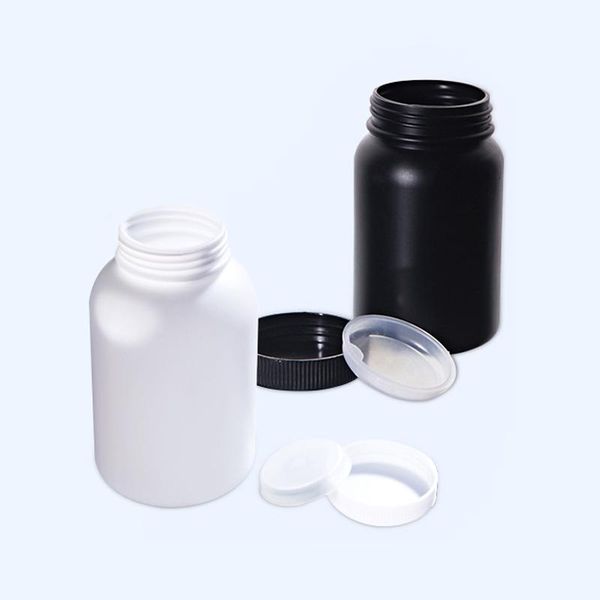 Laboratorio forniture da 50-1000 ml di plastica in plastica bottiglia reagente rotonda bottiglia HDPE campione black whitte a bocca larga