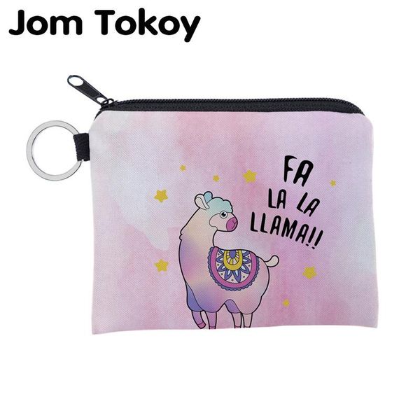 

coin purses jomtokoy alpaca printing waterproof purse card key pouch small zipper holder mini square wallet lqb3014, Red;black