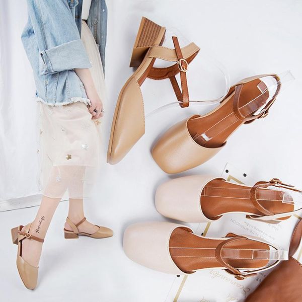 

female sandal mary jane strappy heels shoes closed toe slip-on loafers summer women's med girls elastic band beige comfort retr sandals, Black