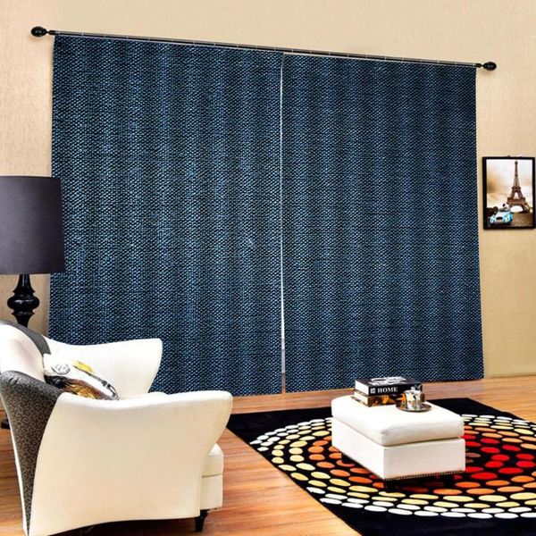 

curtain & drapes blue curtains luxury blackout 3d window for living room bedroom customized size solid color