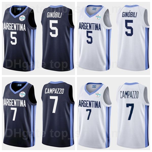 2021 Tokio Argentinien Basketball-Trikot 7 Facundo Campazzo 5 Manu Ginobili 4 Luis SCOLA 29 Patricio GARINO 14 Gabriel DECK 12 Marcos DELIA Mann Frau Jugend