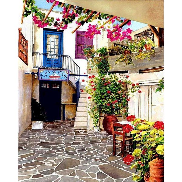 

paintings greek landscape diy oil painting by numbers kits drawing canvas handpainted wall art pictures coloring modern artwork