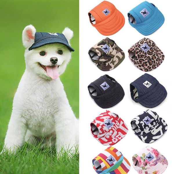 

dog apparel pet hat with ear holes adjustable baseball cap for large medium small dogs summer sun outdoor hiking breathable