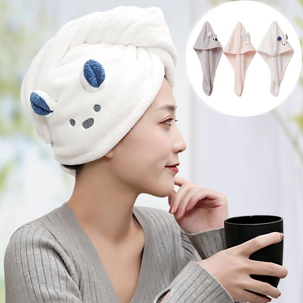 

towel girl super absorption turban hair quick dry cartoon koala pink microfiber towels bathroom