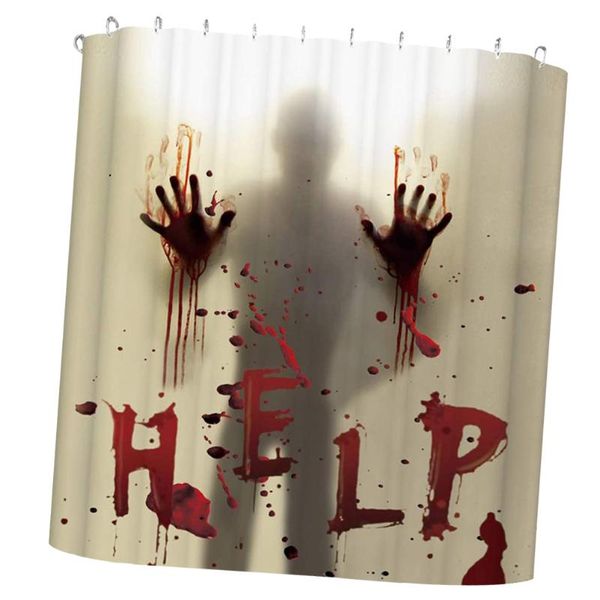 

shower curtains scary bloody handprint curtain anti-voyeur waterproof for bathroom