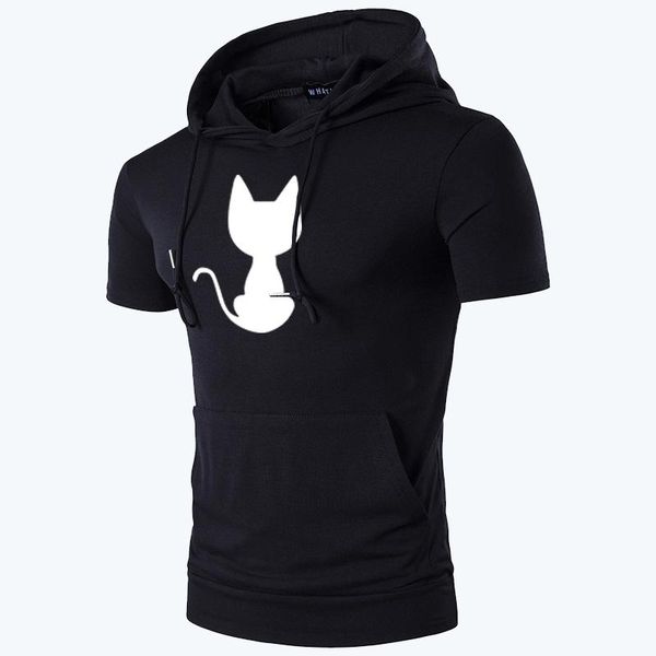 

men's t-shirts summer men t-shirt hooded short sleeve fashion anime print oversized casual pure cotton 2021 male tees clothing, White;black