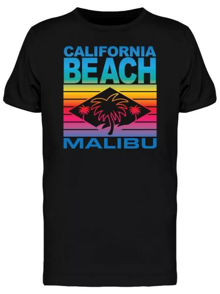 

california beach malibu men's tee -image by shutterstock, White;black