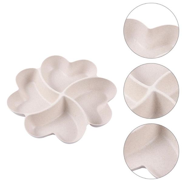 

dishes & plates 1pc multi-grid dessert storage plate wheat straw fruit serving snack