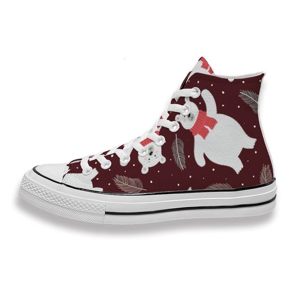 

custom printed merry christmas scarf bear sneakers high mens womens running sho skateboard diy trainers canvas casual shoe