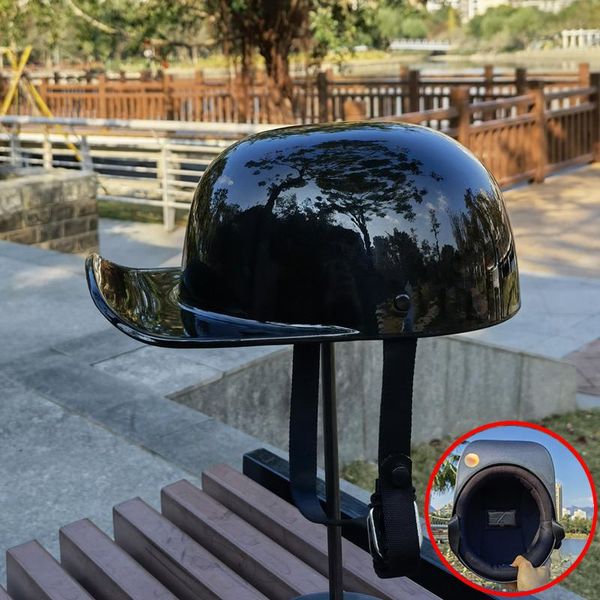 

motorcycle helmets open face half portable black helmet moto accessories motorbike baseball cap duck