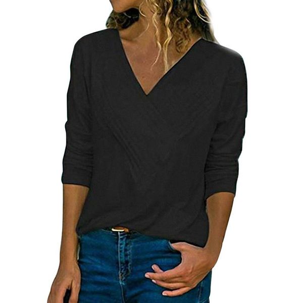 

v neck women casual blouse fashion solid long sleeve slim shirts ladies blusas plus size 5xl women's blouses &, White