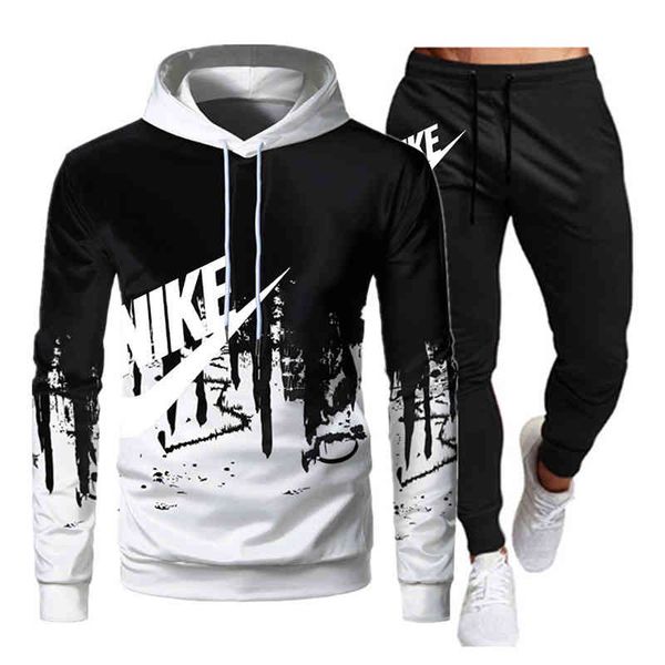 

2020 new letter printed hooded and women's plush casual sweater set, Gray